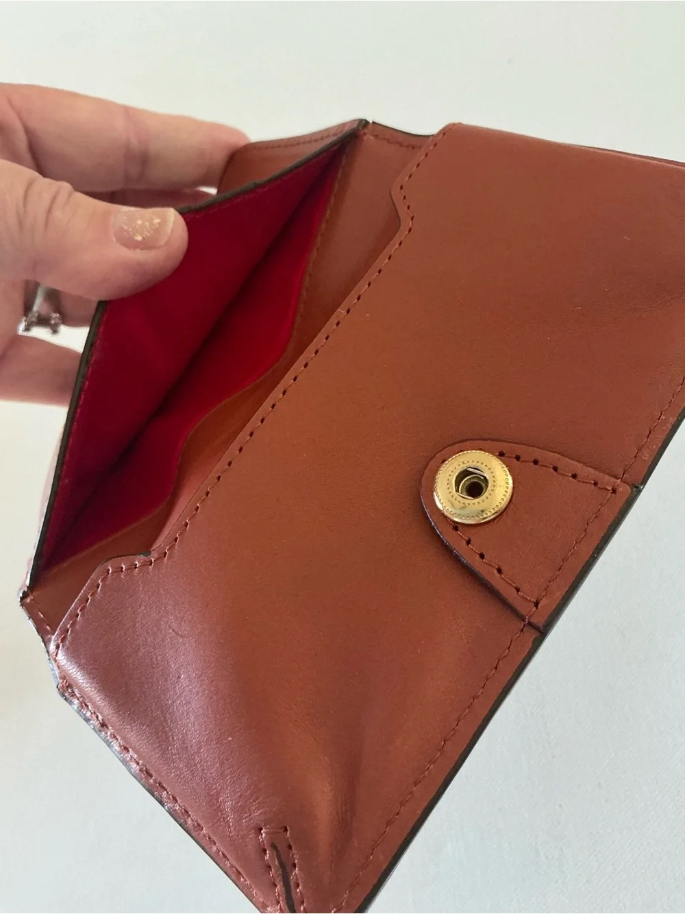 Dooney & Bourke Pebble Grain Leather Checkbook Wallet Gray & Cognac